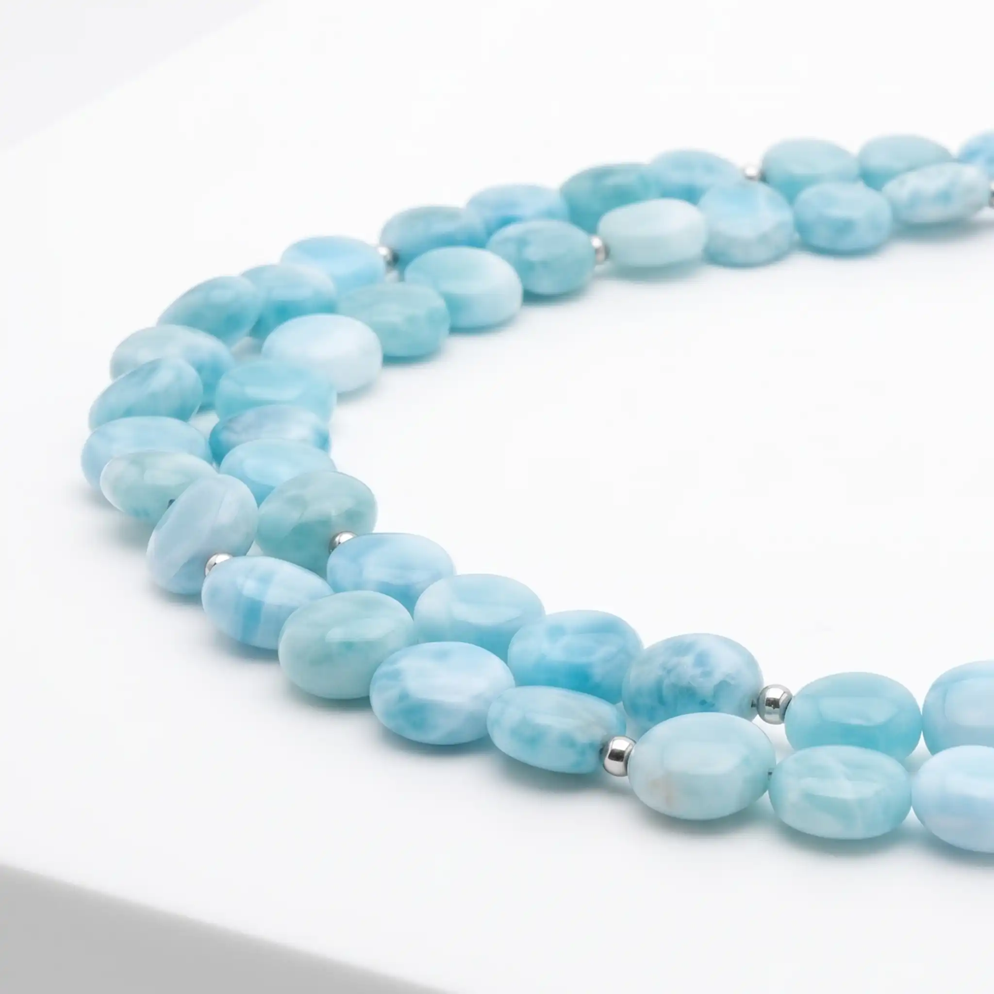 Larimar Multistrand Bead Necklace 
