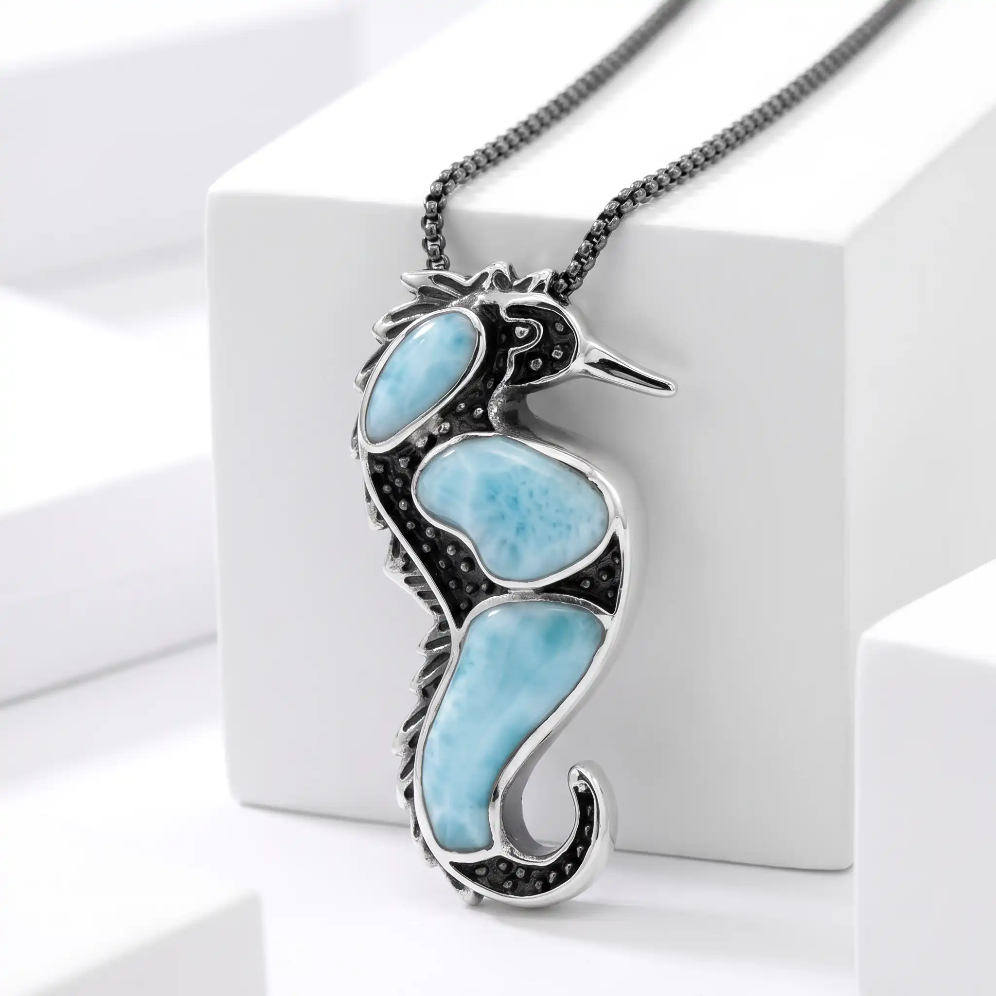Seahorse Necklace Marahlago Larimar Jewelry