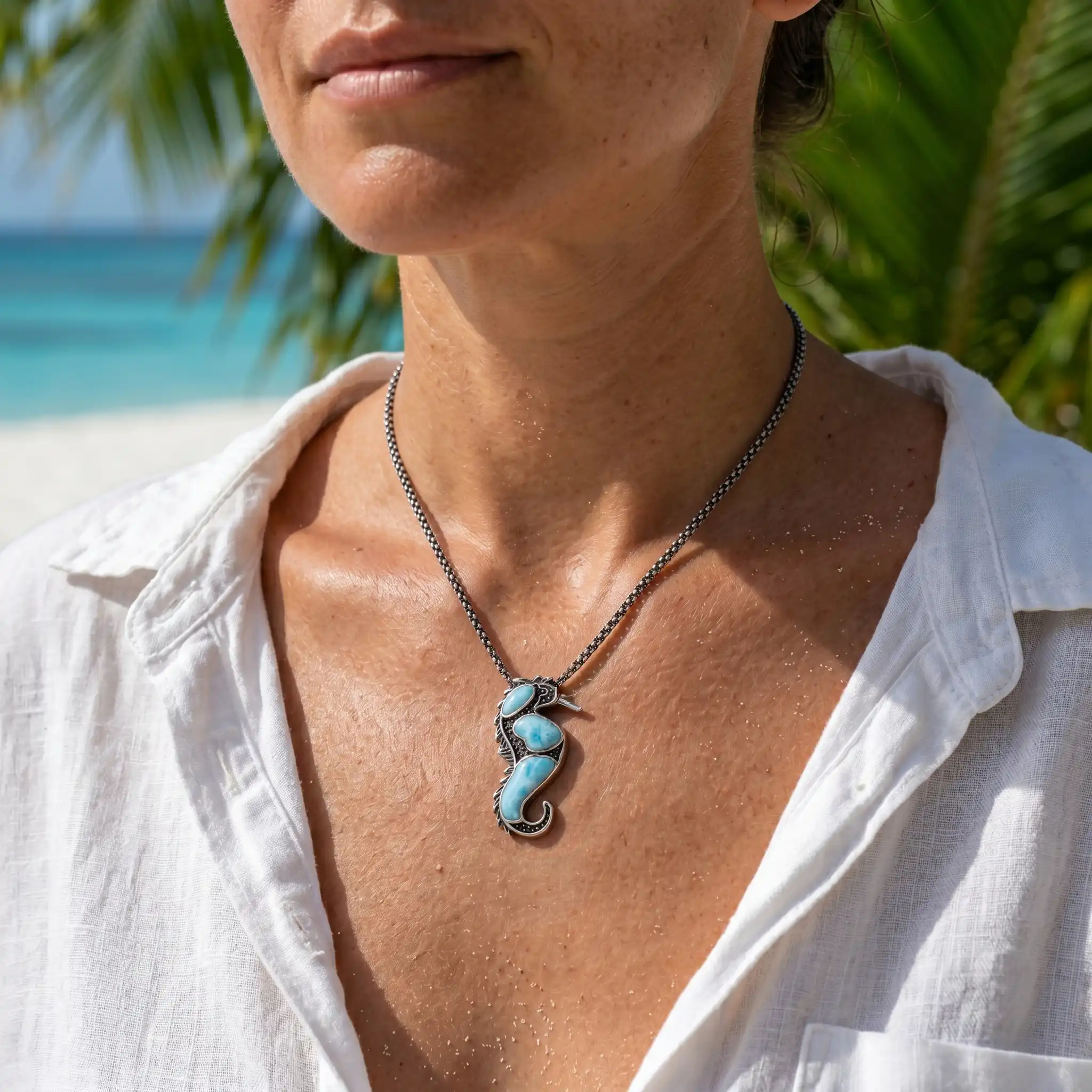 Seahorse Necklace Marahlago Larimar Jewelry