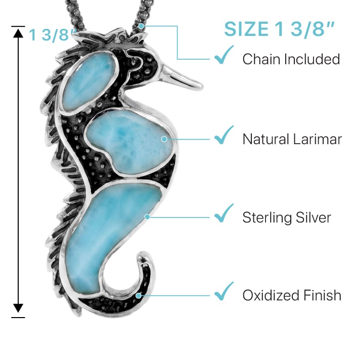 Seahorse Necklace Marahlago Larimar Jewelry