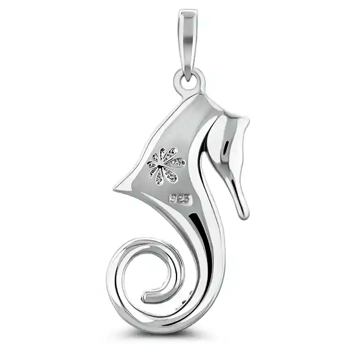 Seahorse Necklace in sterling silver by Marahlago larimar