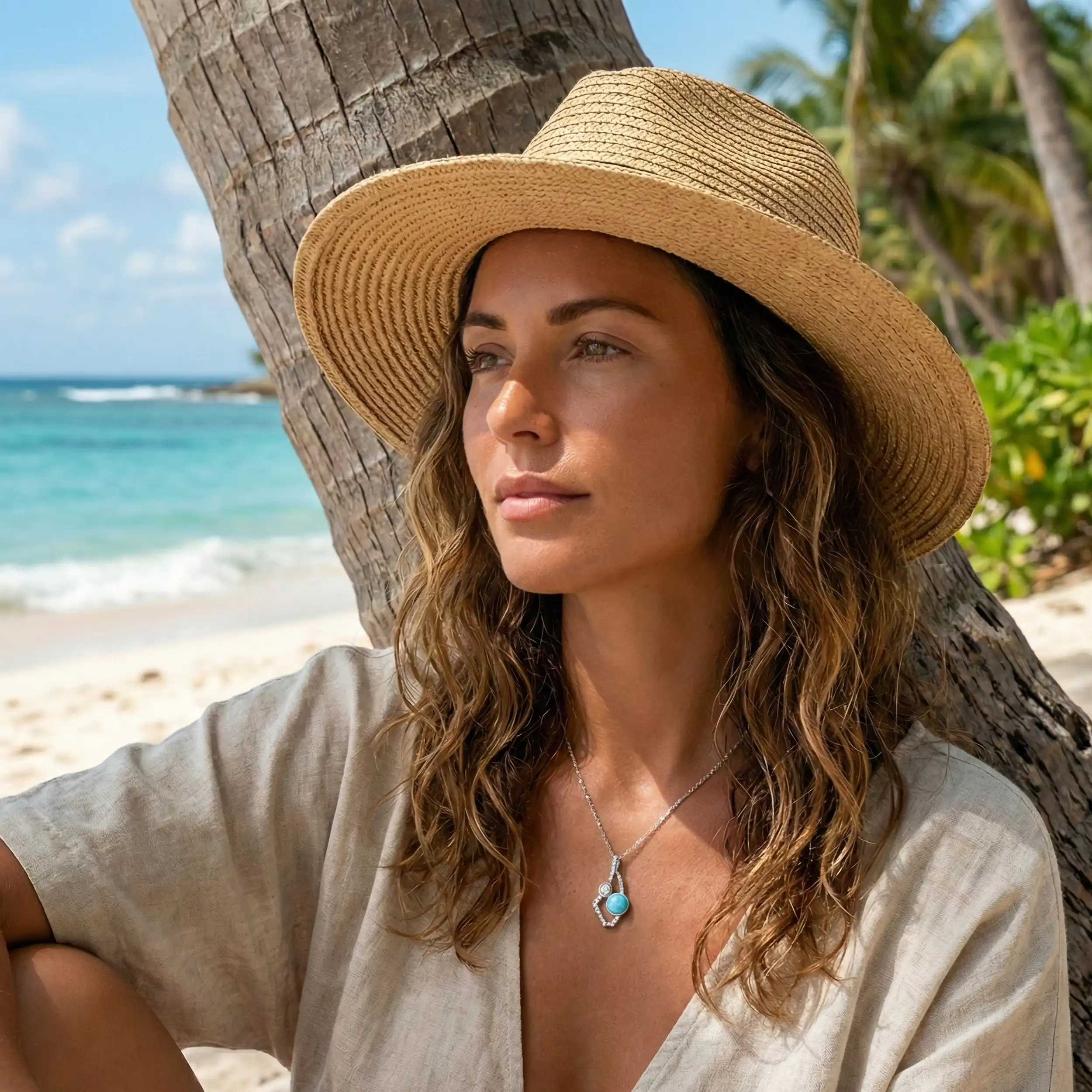 Serenade Larimar Pendant in silver by marahlago