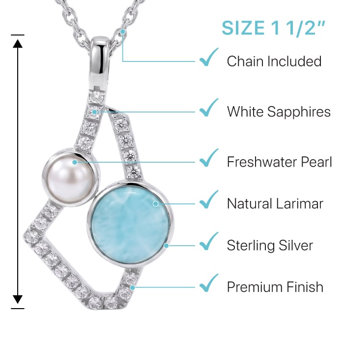 Serenade Larimar Pendant in silver by marahlago