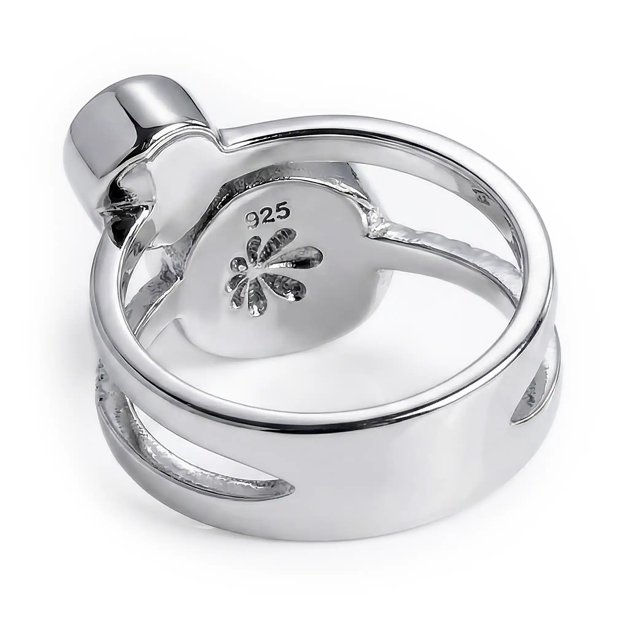 Serenade Ring with white sapphires and larimar by Marahlago