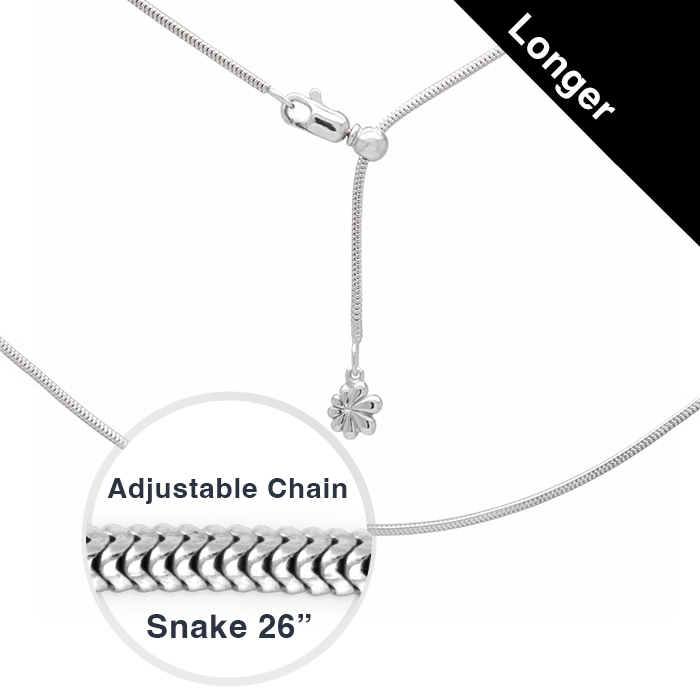 Silver 26 inch chain top