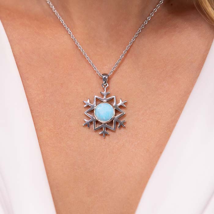 Snowflake Pendant in sterling silver by Marahlago Fine Jewelry
