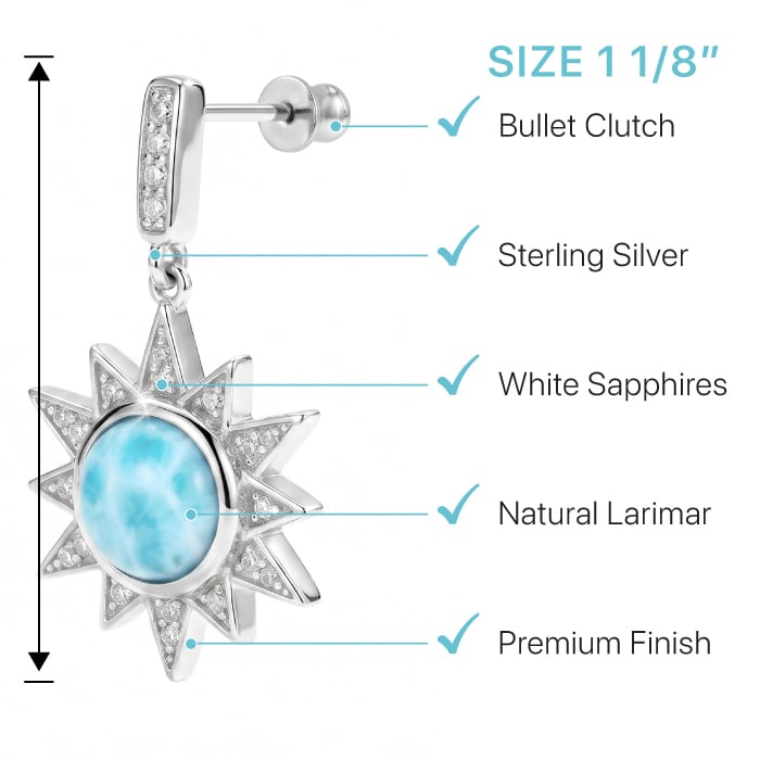Sun Earrings with larimar