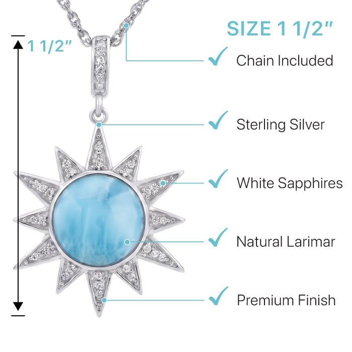 Sun Necklace with larimar