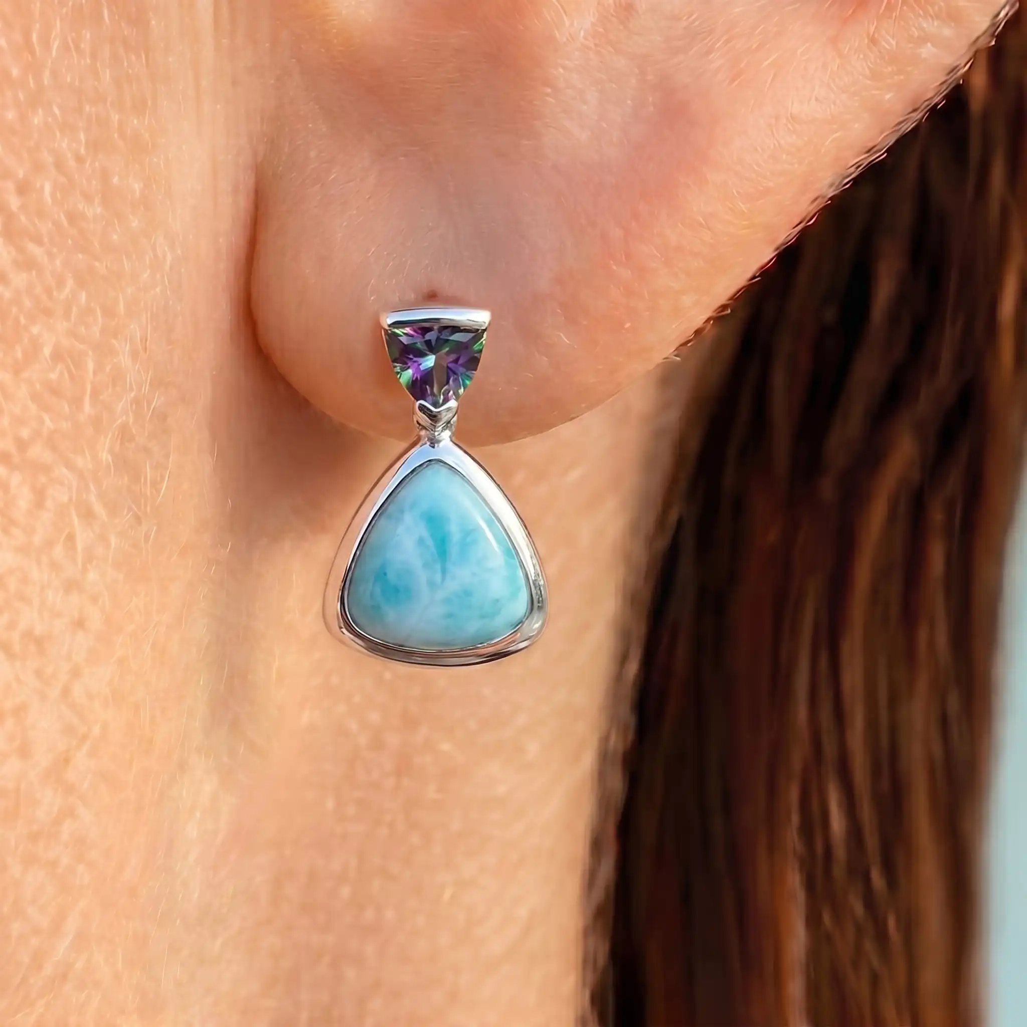 Mystic Topaz Earrings with larimar