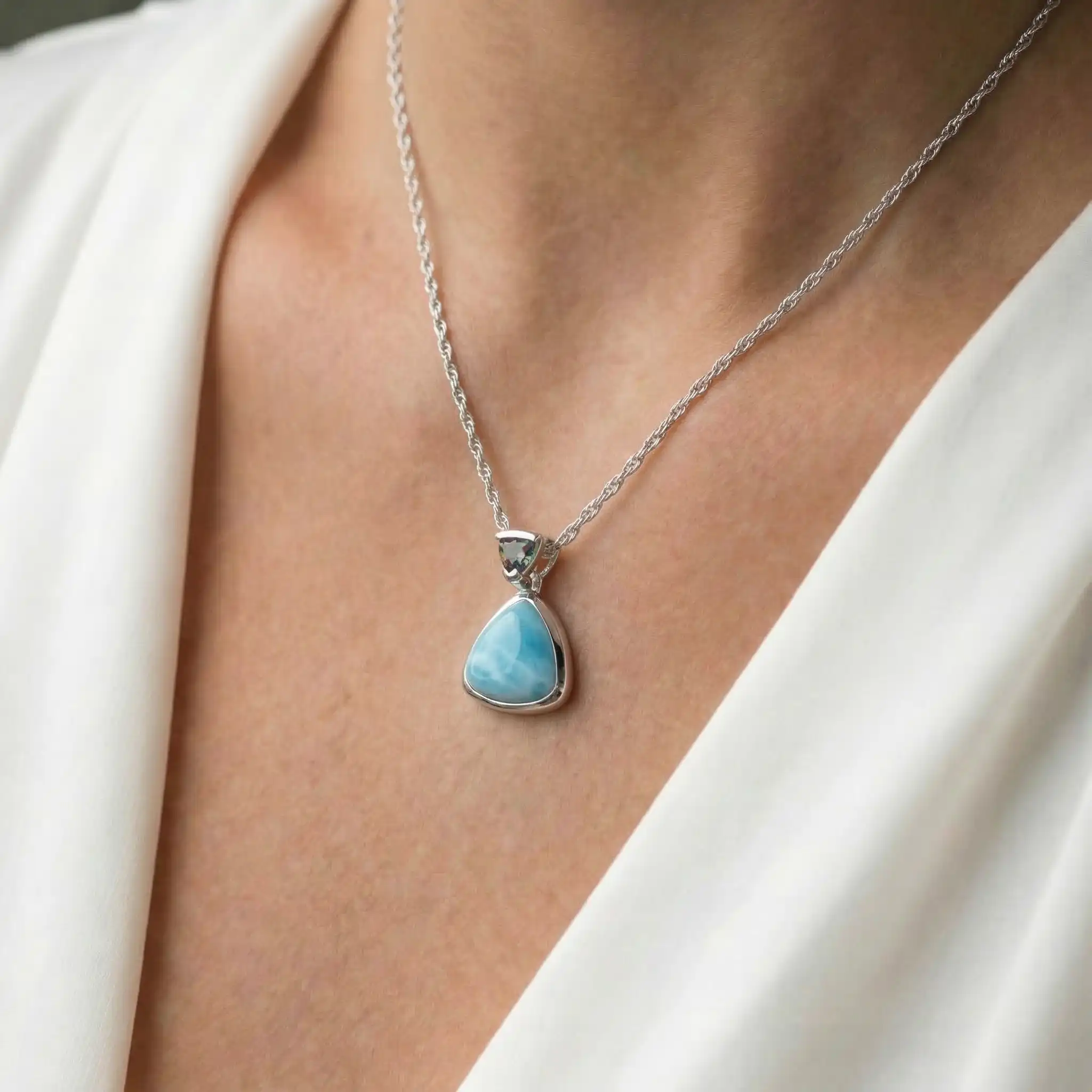 Mystic Topaz Necklace with larimar  