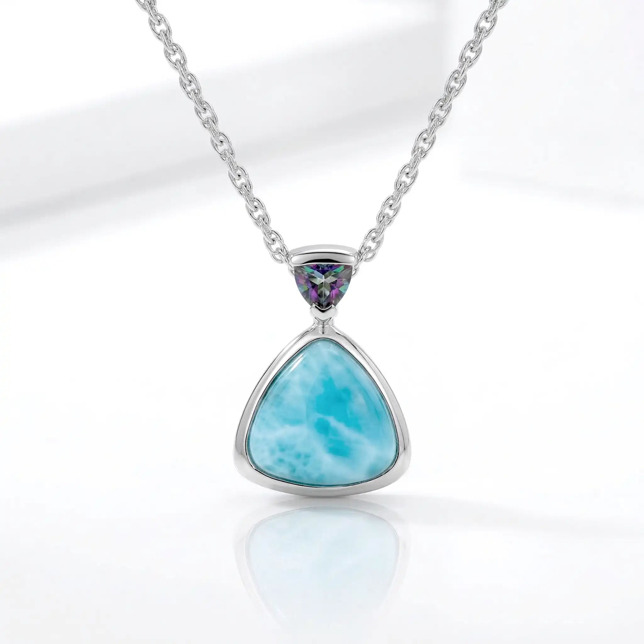 Mystic Topaz Necklace with larimar 
 