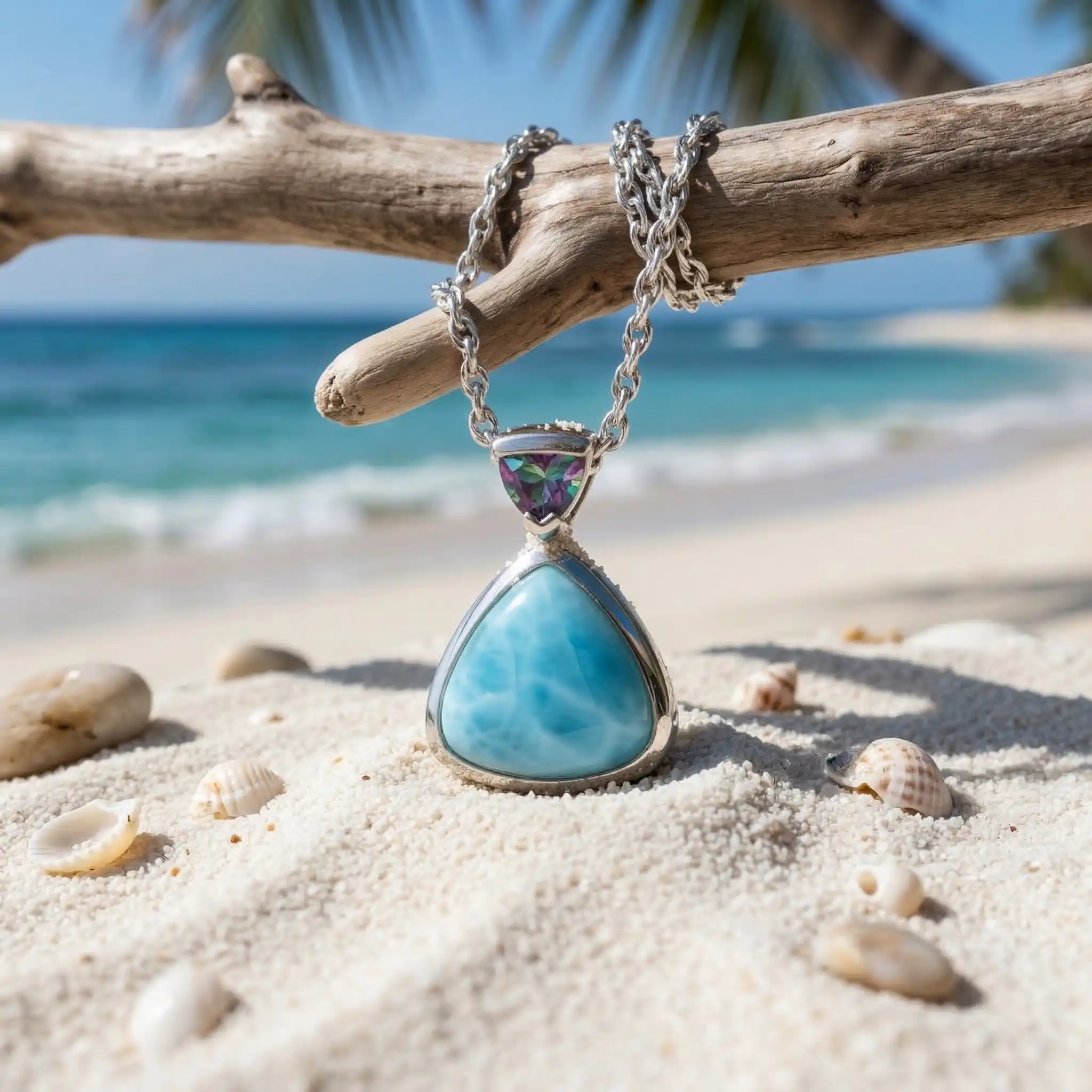 Mystic Topaz Necklace with larimar  