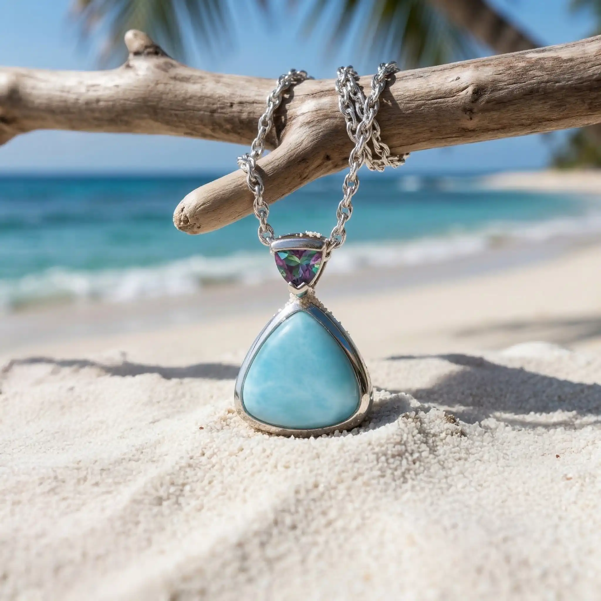 Mystic Topaz Necklace with larimar  