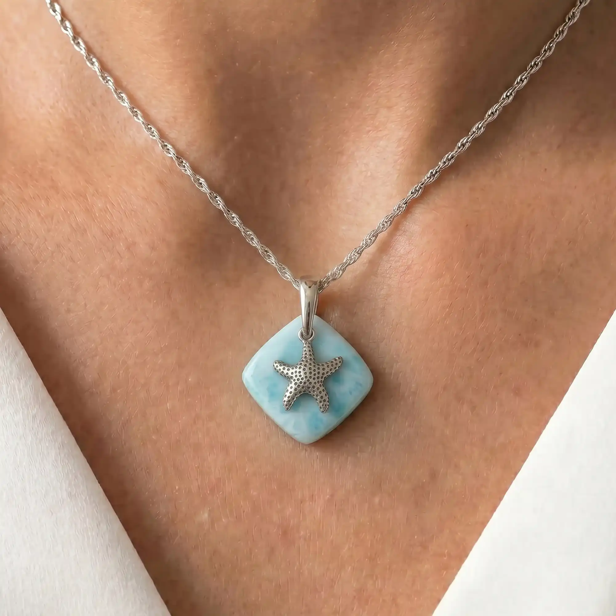 Adalia Starfish Necklace in sterling silver
