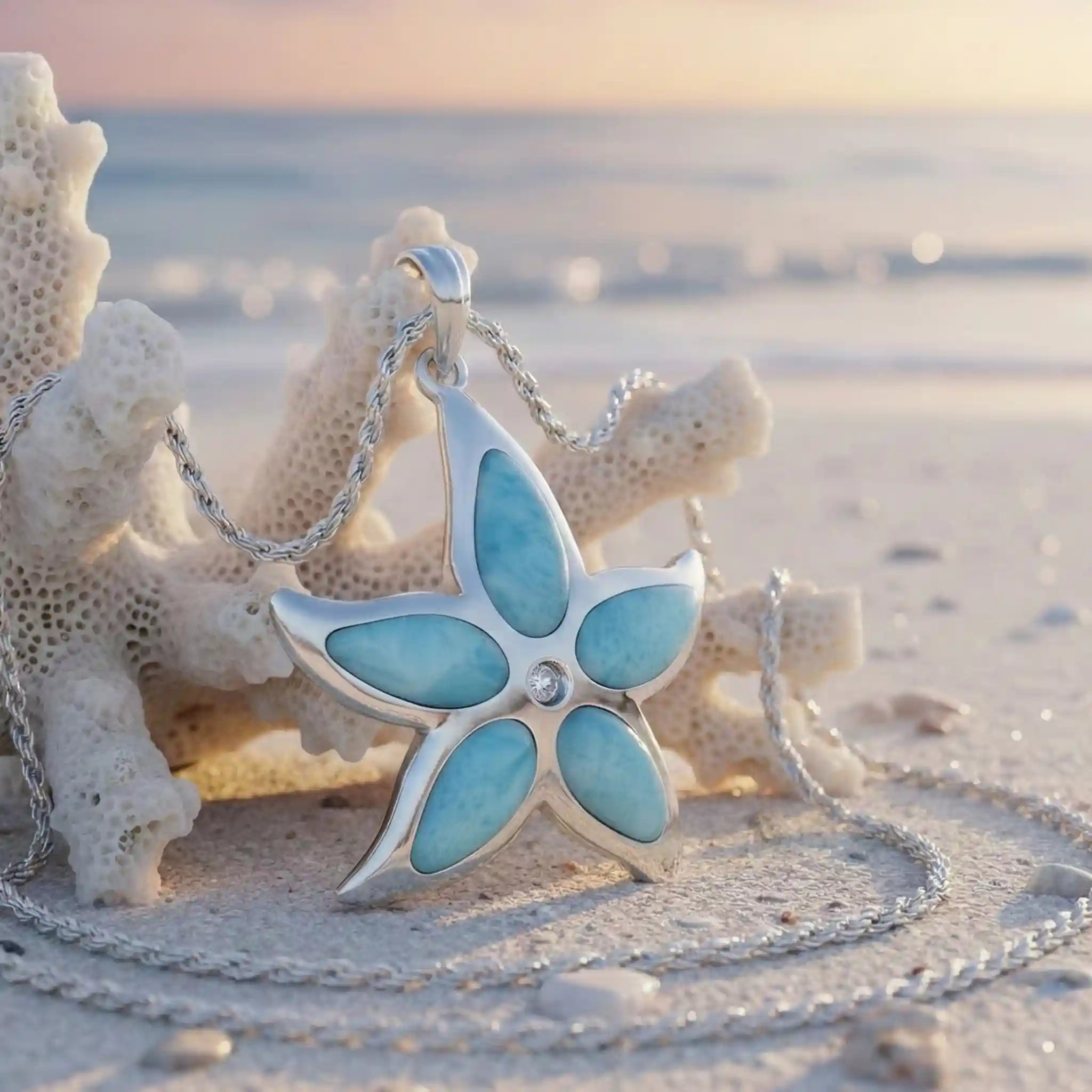 Starfish Necklace in sterling silver 