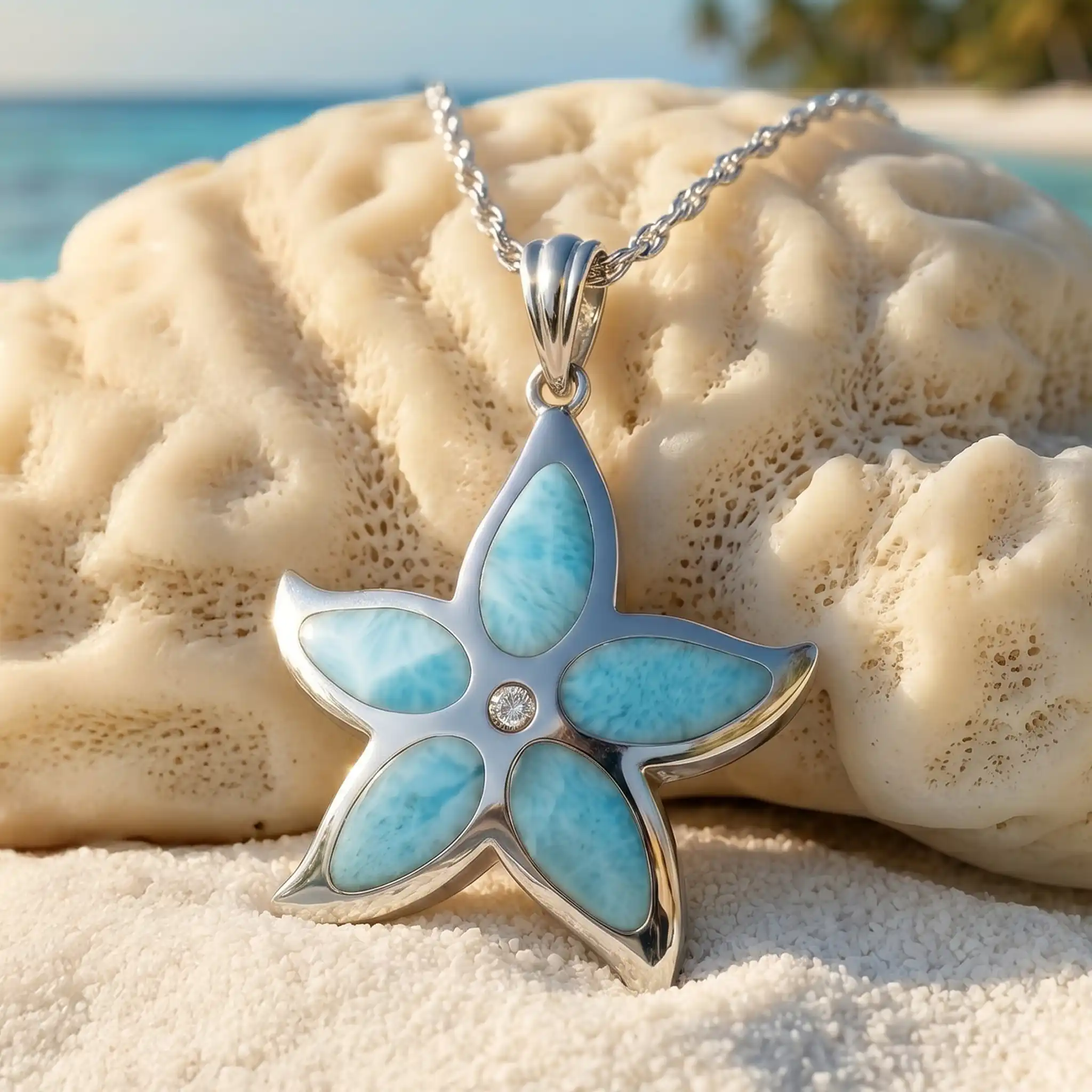Starfish Necklace in sterling silver 
