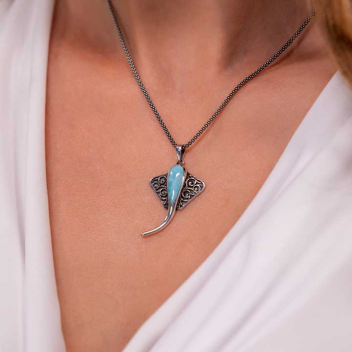 Stingray Necklace with larimar