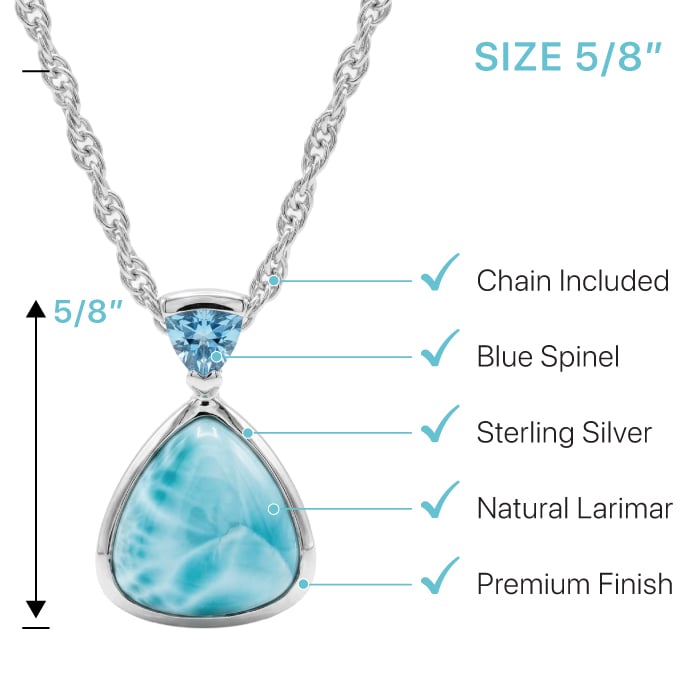Triangle Blue Spinel Necklace with Larimar