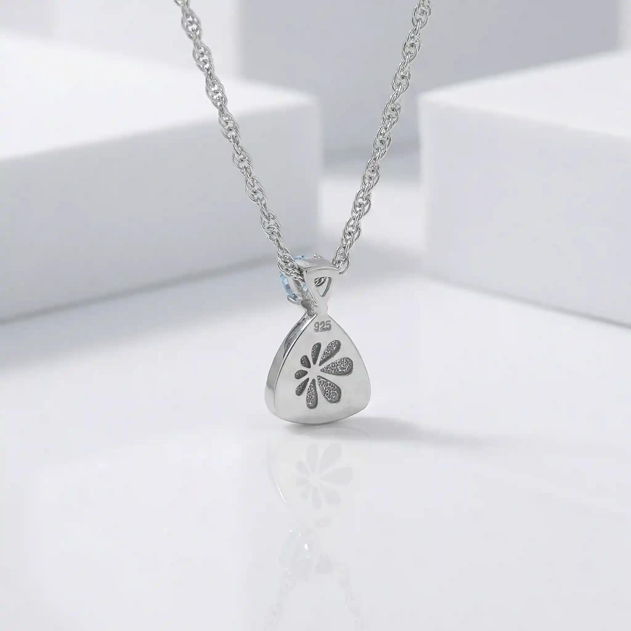 Triangle Blue Spinel Necklace with Larimar