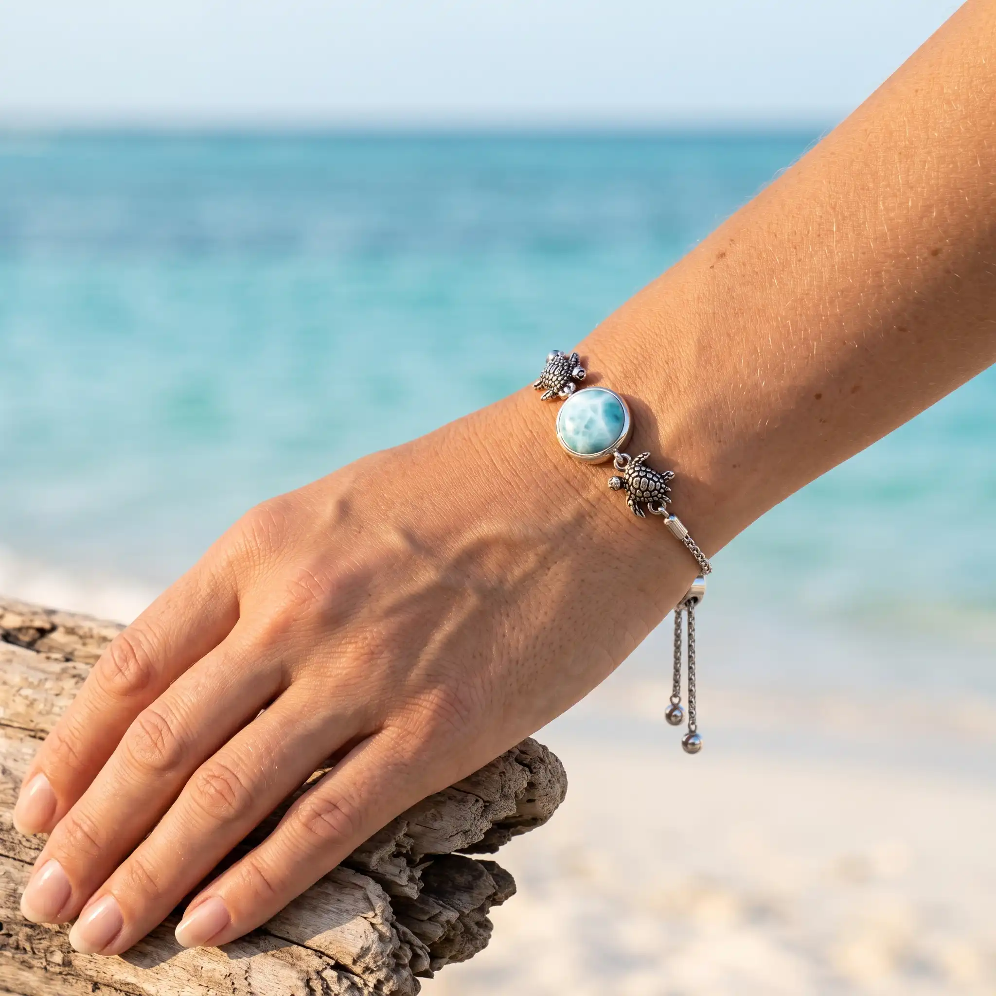 Sterling Silver Marahlago Turtle Bolo Bracelet