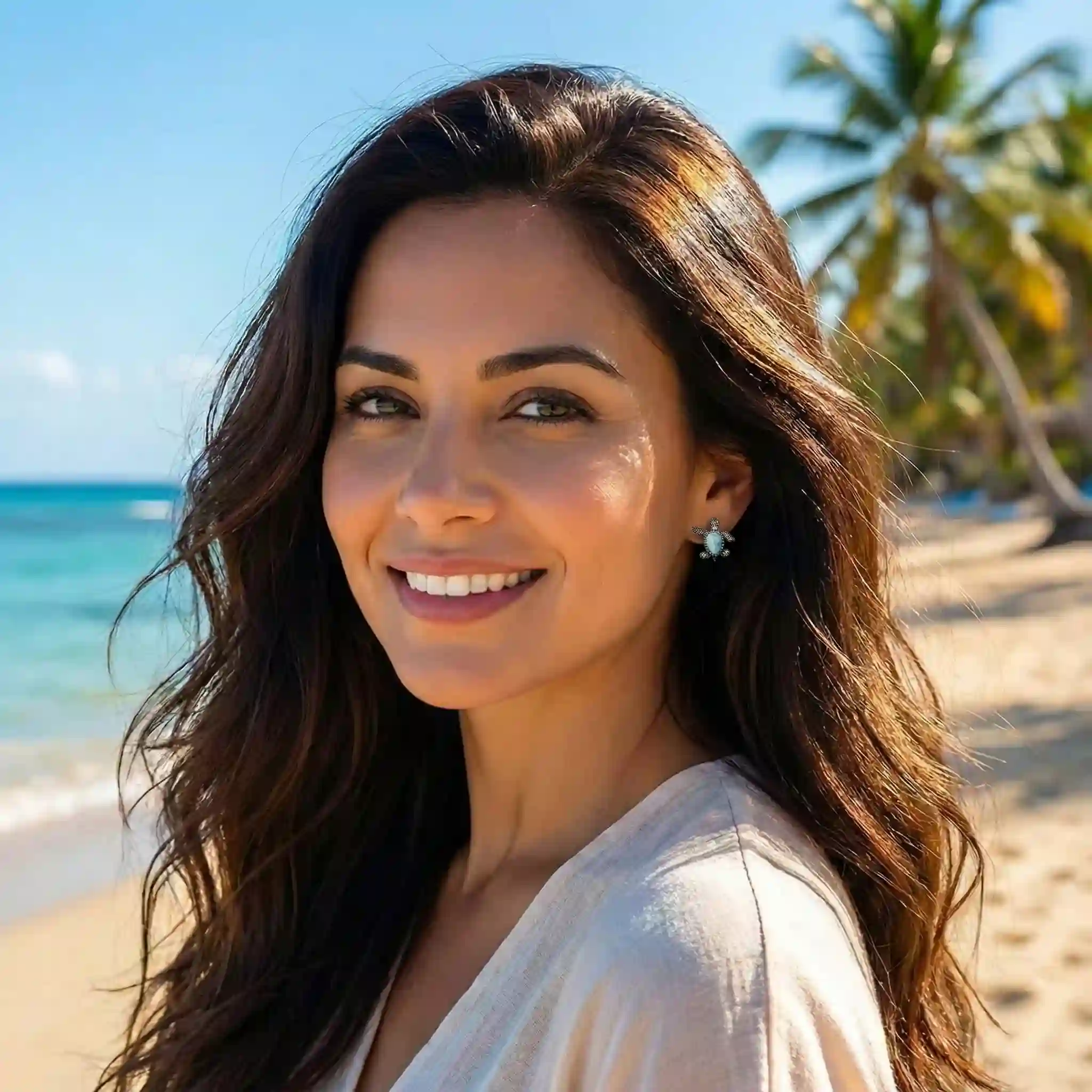 Turtle Earrings in sterling silver by Marahlago Larimar Jewelryr