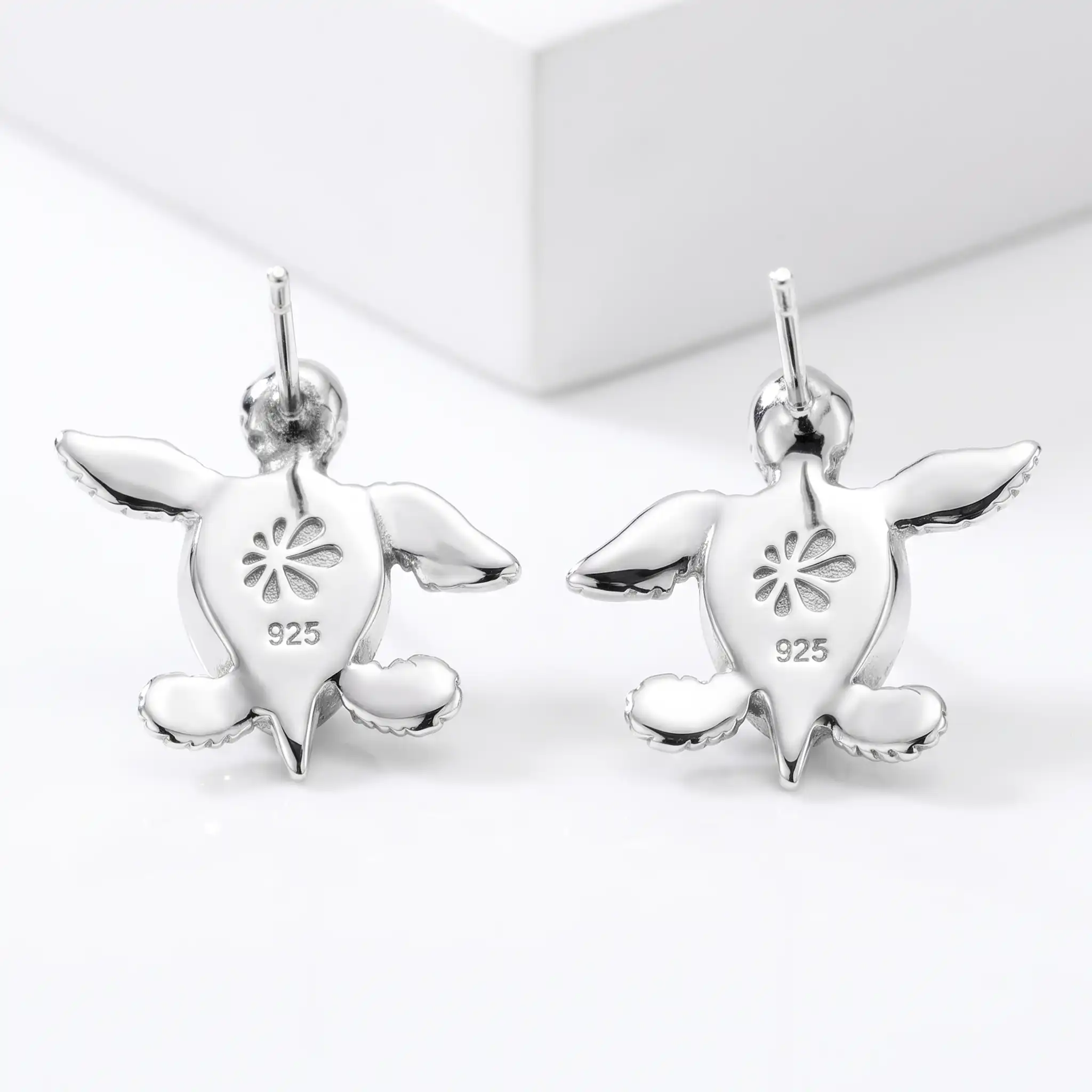 Turtle Earrings in sterling silver by Marahlago Larimar Jewelryr