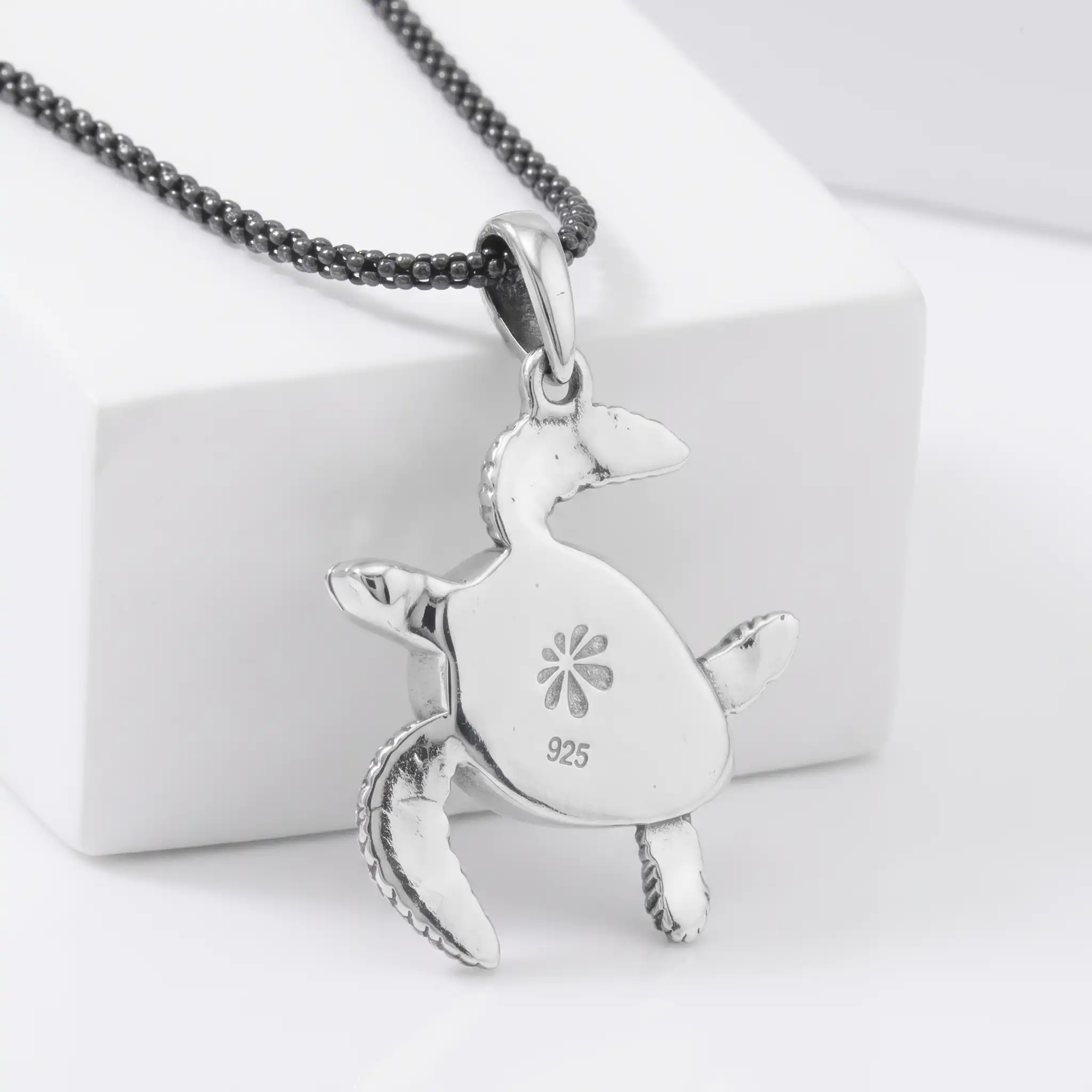 Turtle Pendant sterling silver Marahlago Larimar Jewelry | Honu 