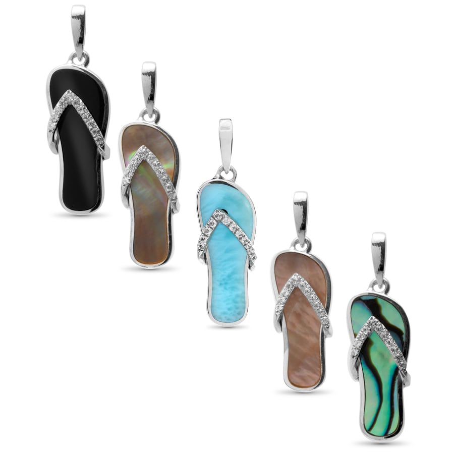 Flip Flop Pendant in sterling silver