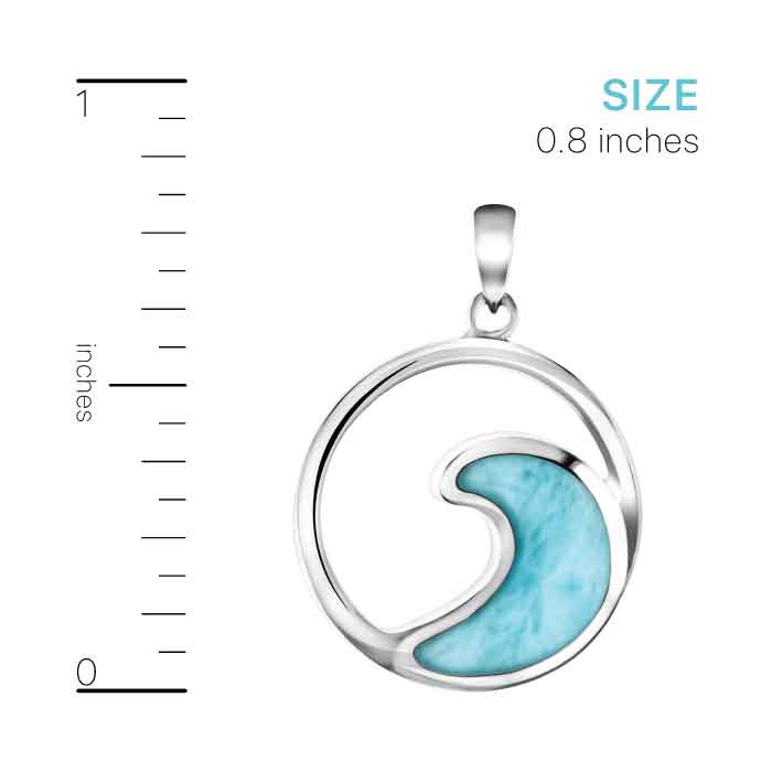 Wave Necklace in sterling silver with larimar