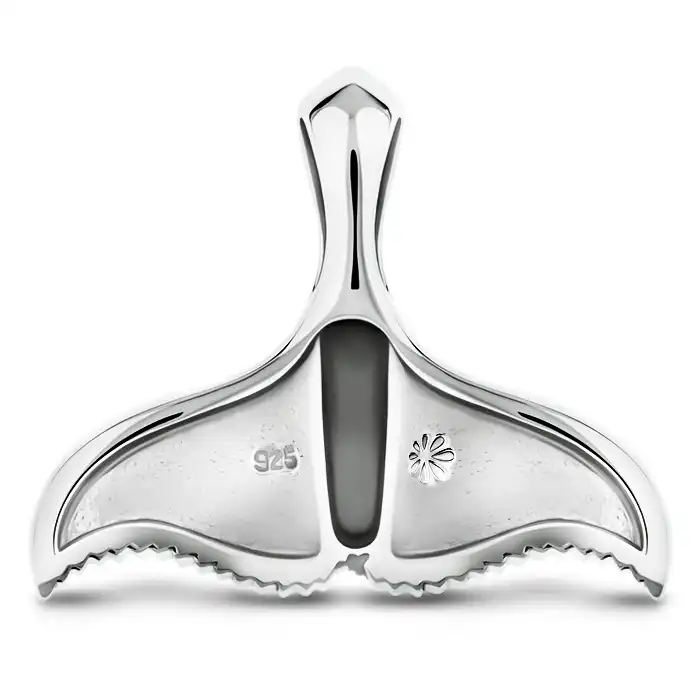 Whale Tail Necklace in sterling silver by Marahlago Larimar