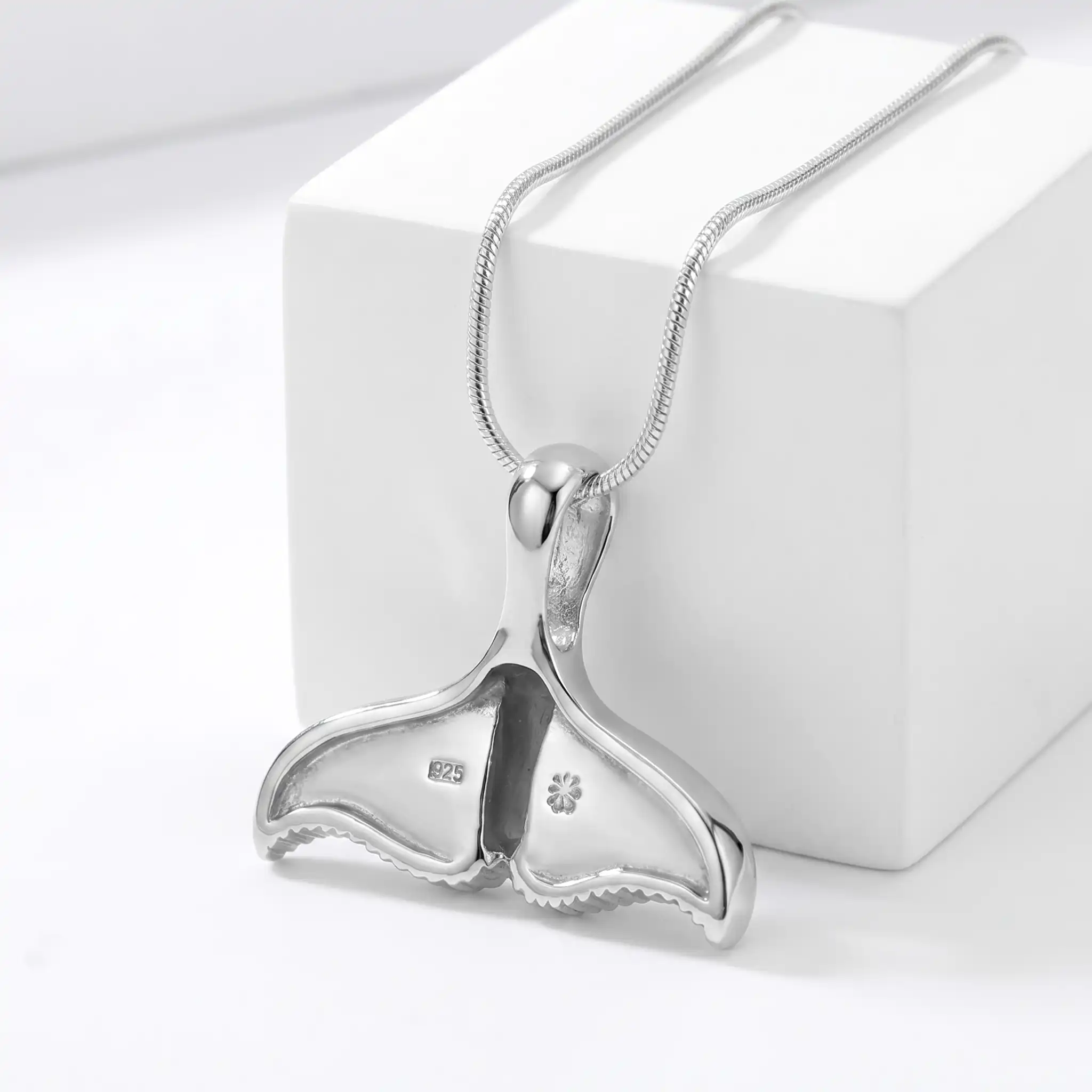 Whale Tail Necklace in sterling silver